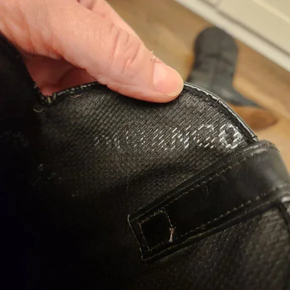 Vintage Durango Black Leather Slouch Cowboy Boots Metal Toe 7M Western Grunge - Picture 2 of 9